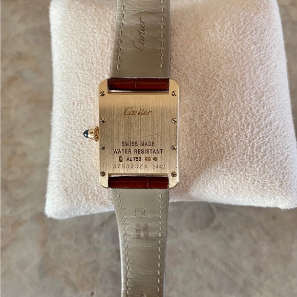 Authentic Cartier Tank Louis (2021) 18kt , brown Alligator strap. Very good cony - Picture 3 of 3